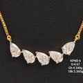 4.67 carat fancy shaped lab-grown diamond pendant in 18kt gold with chain front view
