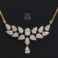 5.93 carat fancy shaped lab-grown diamond pendant in 18kt gold with chain front view
