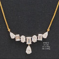 7.08 carat fancy shaped lab-grown diamond pendant in 18kt gold with chain front view
