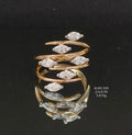 0.95 carat fancy shaped lab-grown diamond ring in 18kt gold front view
