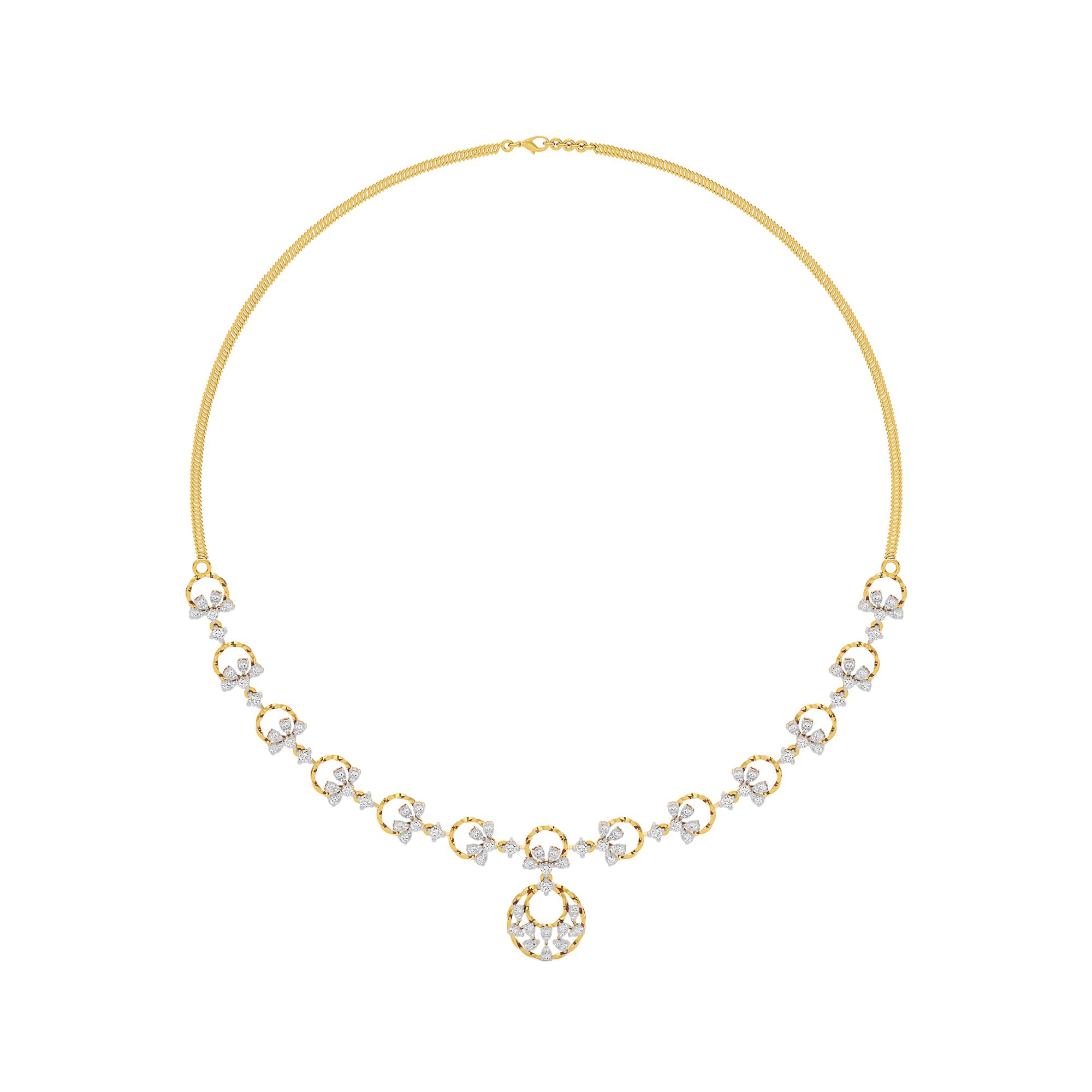 405.02Ct Round shape Necklaces Purity of 18KT