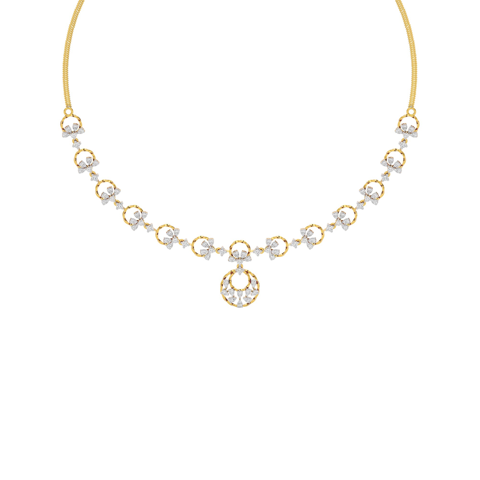 405.02Ct Round shape Necklaces Purity of 14KT