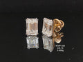 6.15 carat emerald shaped lab-grown diamond tops in 18kt gold, front view
