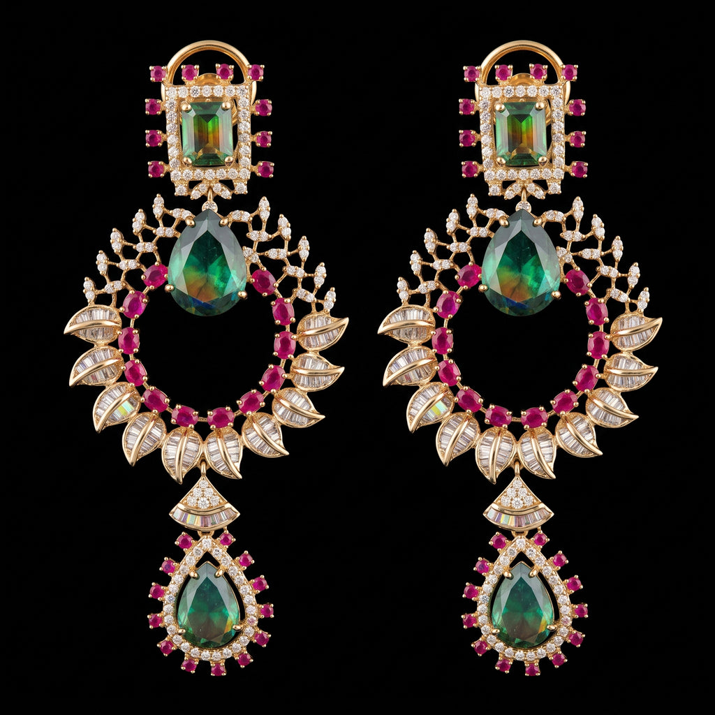 VNCE04934 lab grown diamond earrings on black background