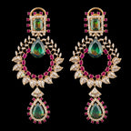 VNCE04934 lab grown diamond earrings on black background