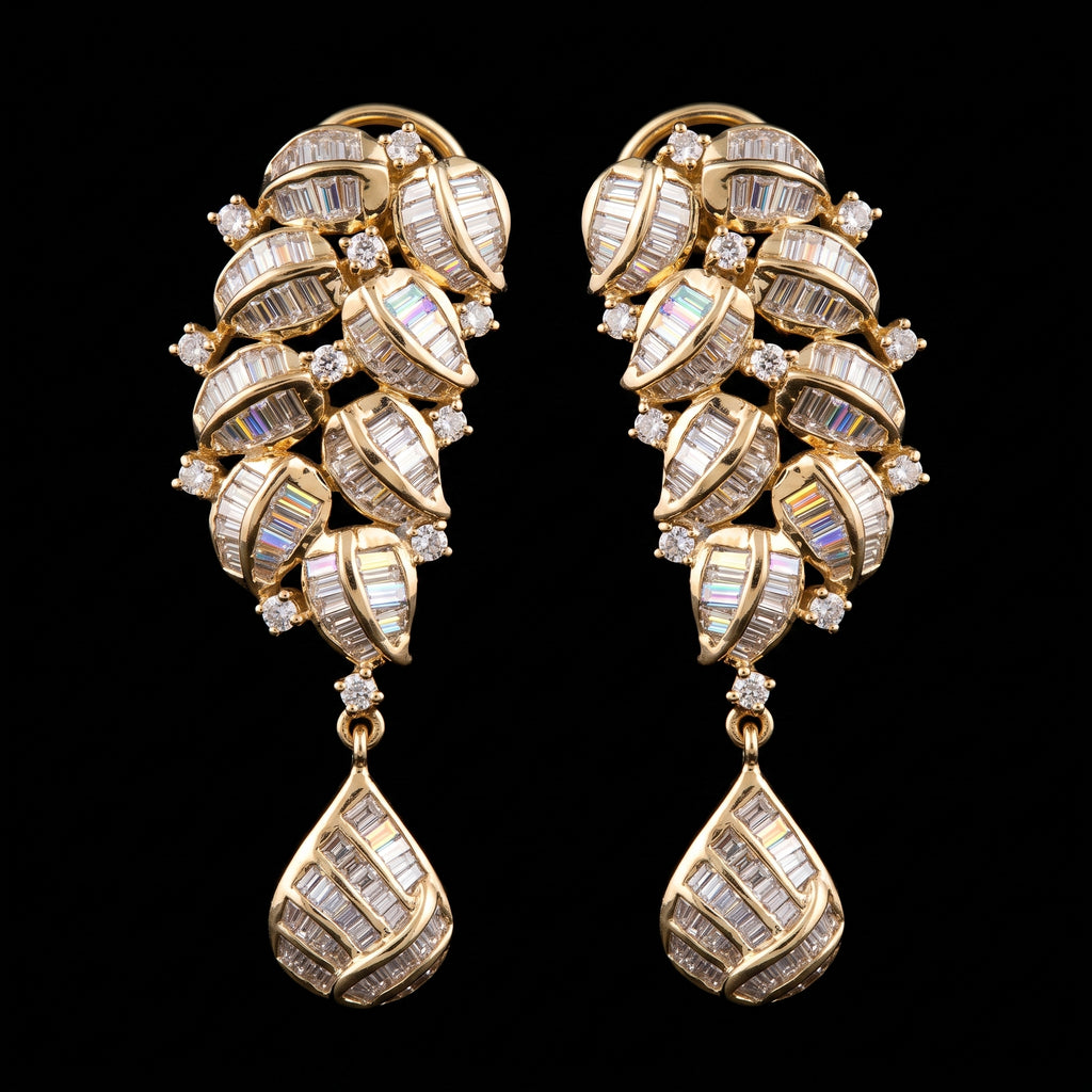 VNCE13873 lab grown diamond earrings on black background