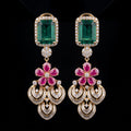 VNCE14924 lab grown diamond earrings on black background