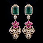 VNCE14924 lab grown diamond earrings on black background