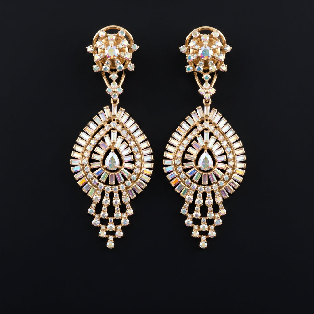 VNCE15543 lab grown diamond earrings on black background