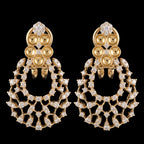 VNCE16776 lab grown diamond earrings on black background
