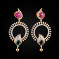 VNCE20601 lab grown diamond earrings on black background