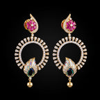 VNCE20601 lab grown diamond earrings on black background