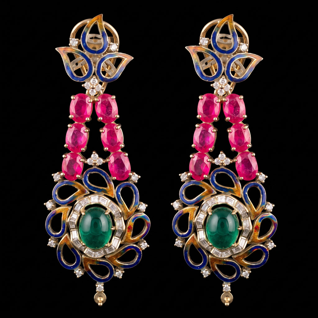 VNCE20969 lab grown diamond earrings on black background