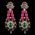 VNCE20969 lab grown diamond earrings on black background