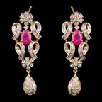 VNCE25954 lab grown diamond earrings on black background