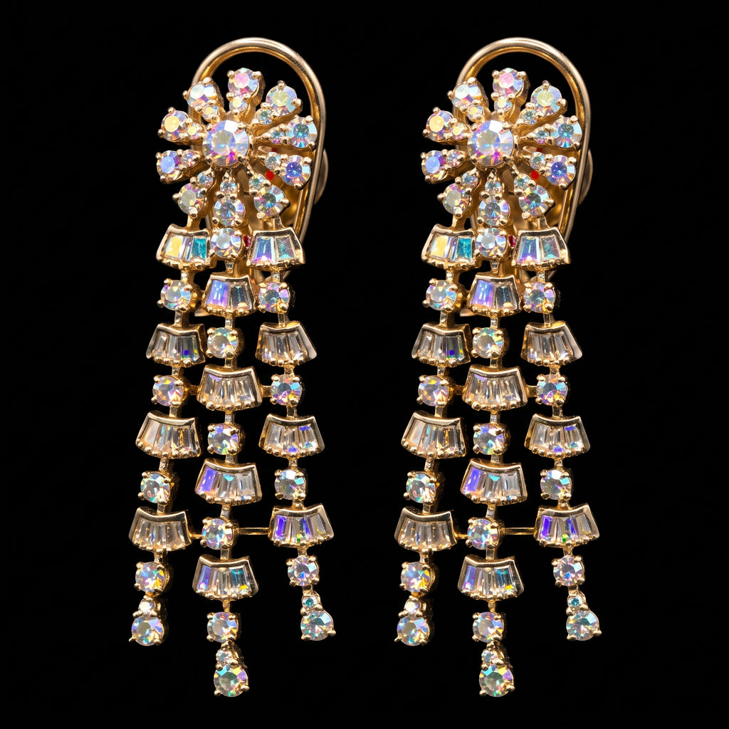 VNCE32271 lab grown diamond earrings on black background