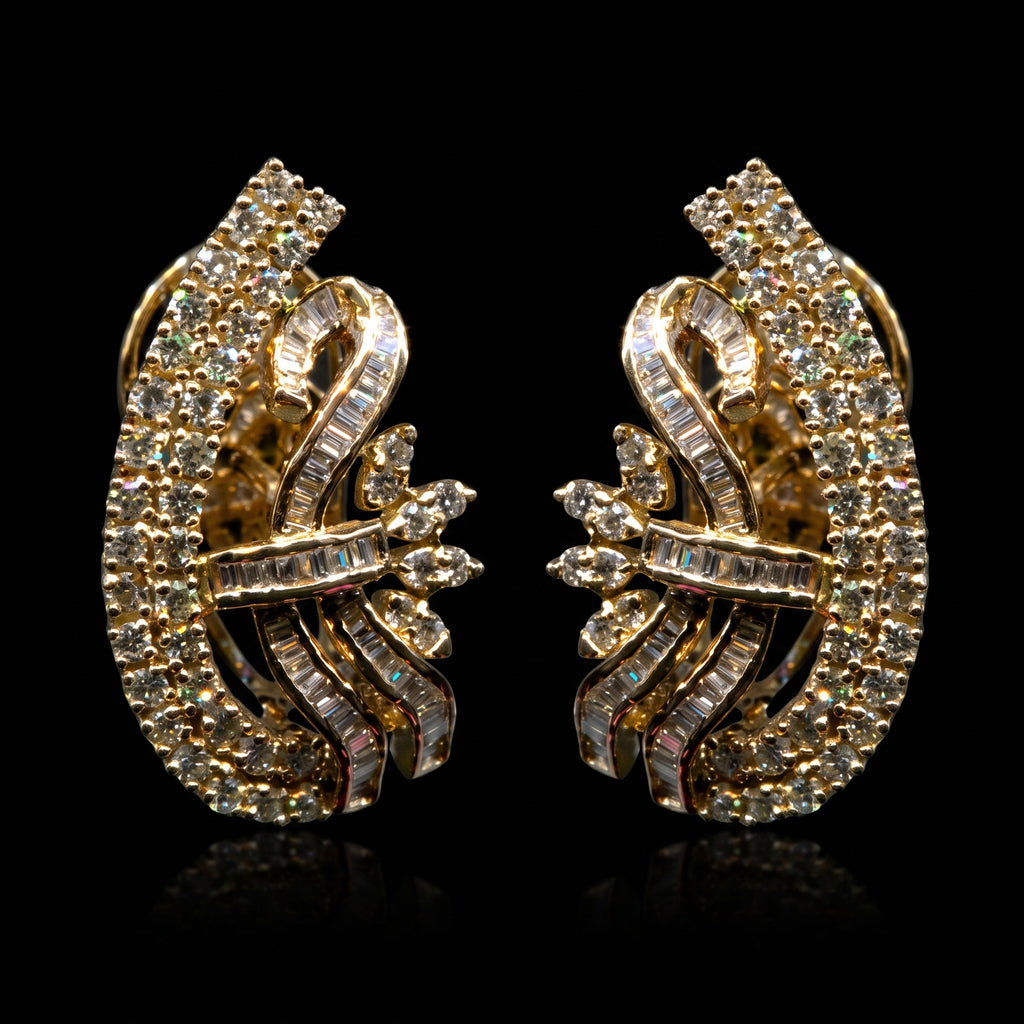VNCE37443 lab grown diamond earrings on black background