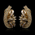 VNCE37443 lab grown diamond earrings on black background
