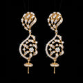 VNCE37899 lab grown diamond earrings on black background