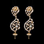 VNCE37899 lab grown diamond earrings on black background