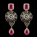 VNCE40198 lab grown diamond earrings on black background