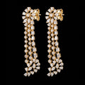 VNCE46785 lab grown diamond earrings on black background