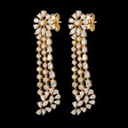 VNCE46785 lab grown diamond earrings on black background