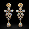 VNCE47801 lab grown diamond earrings on black background