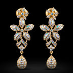 VNCE47801 lab grown diamond earrings on black background