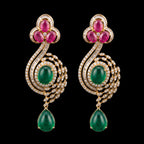 VNCE48047 lab grown diamond earrings on black background