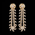 VNCE48989 lab grown diamond earrings on black background