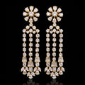 VNCE51725 lab grown diamond earrings on black background