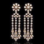 VNCE51725 lab grown diamond earrings on black background