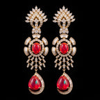 VNCE54766 lab grown diamond earrings on black background