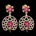 VNCE58452 lab grown diamond earrings on black background
