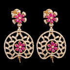 VNCE58452 lab grown diamond earrings on black background