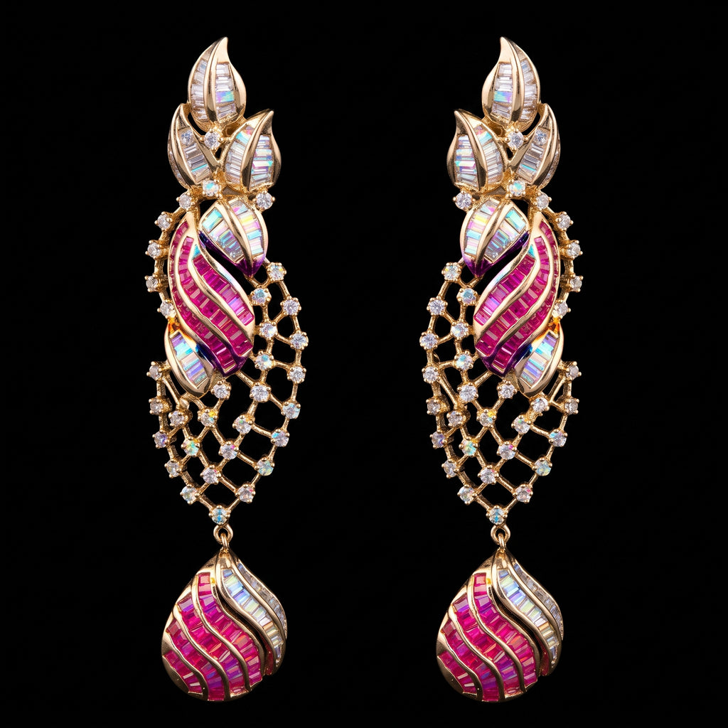 VNCE63437 lab grown diamond earrings on black background