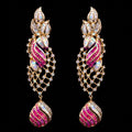 VNCE63437 lab grown diamond earrings on black background