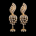 VNCE64779 lab grown diamond earrings on black background