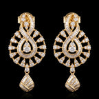 VNCE77083 lab grown diamond earrings on black background