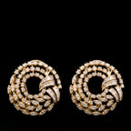 VNCE77399 lab grown diamond earrings on black background