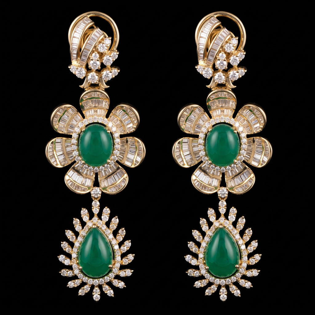 VNCE86845 lab grown diamond earrings on black background