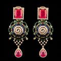 VNCE89544 lab grown diamond earrings on black background