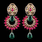 VNCE91371 lab grown diamond earrings on black background