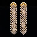 VNCE93997 lab grown diamond earrings on black background