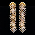 VNCE93997 lab grown diamond earrings on black background
