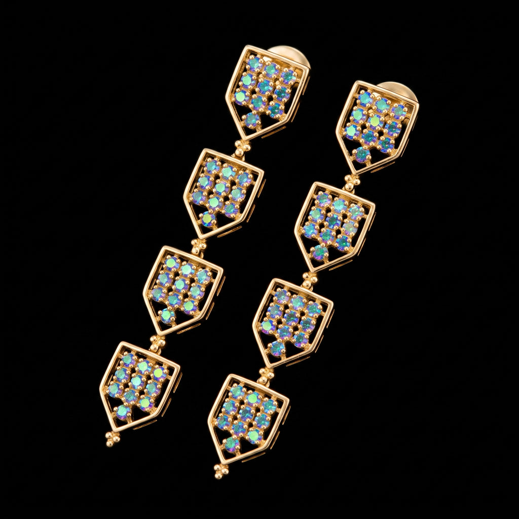 VNCE95712 lab grown diamond earrings on black background