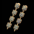 VNCE95712 lab grown diamond earrings on black background