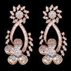 VNCE98126 lab grown diamond earrings on black background