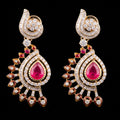 VNCE98942 lab grown diamond earrings on black background